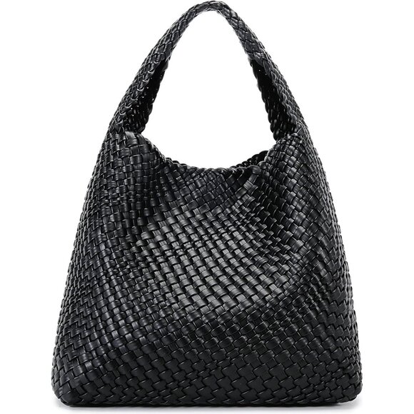 Handbags - Women's Black Purse Top-handle Shoulder Hobo Tote Bag